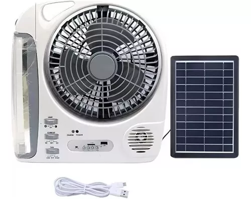 VENTILADOR SOLAR RADIO LINTERNA