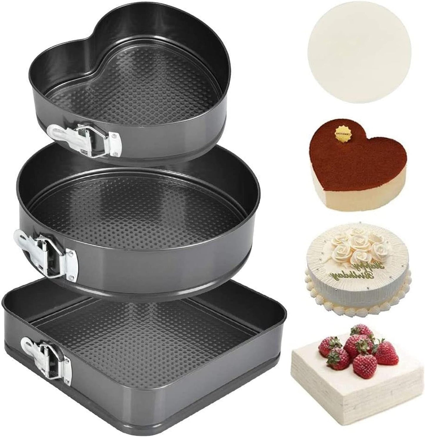 MOLDE PARA PASTELES X3 ANTIADHERENTE Y DESMONTABLE