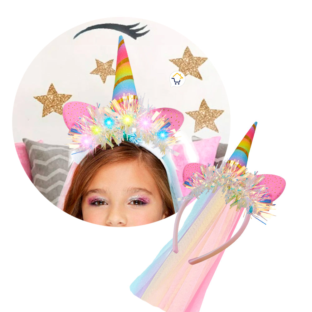 DIADEMA UNICORNIO LUZ LED HALLOWEEN