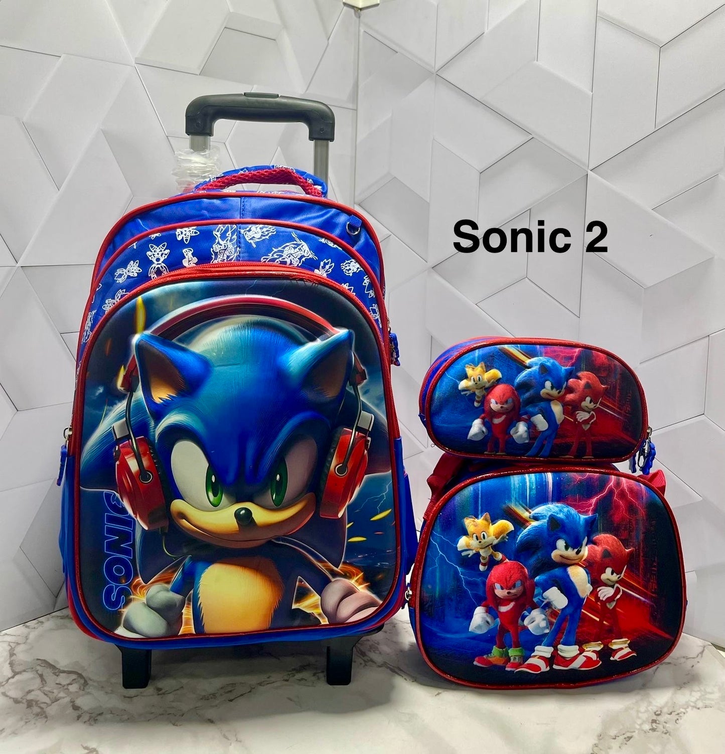 KIT MORRAL ESCOLAR CON RUEDAS GRANDE X 3