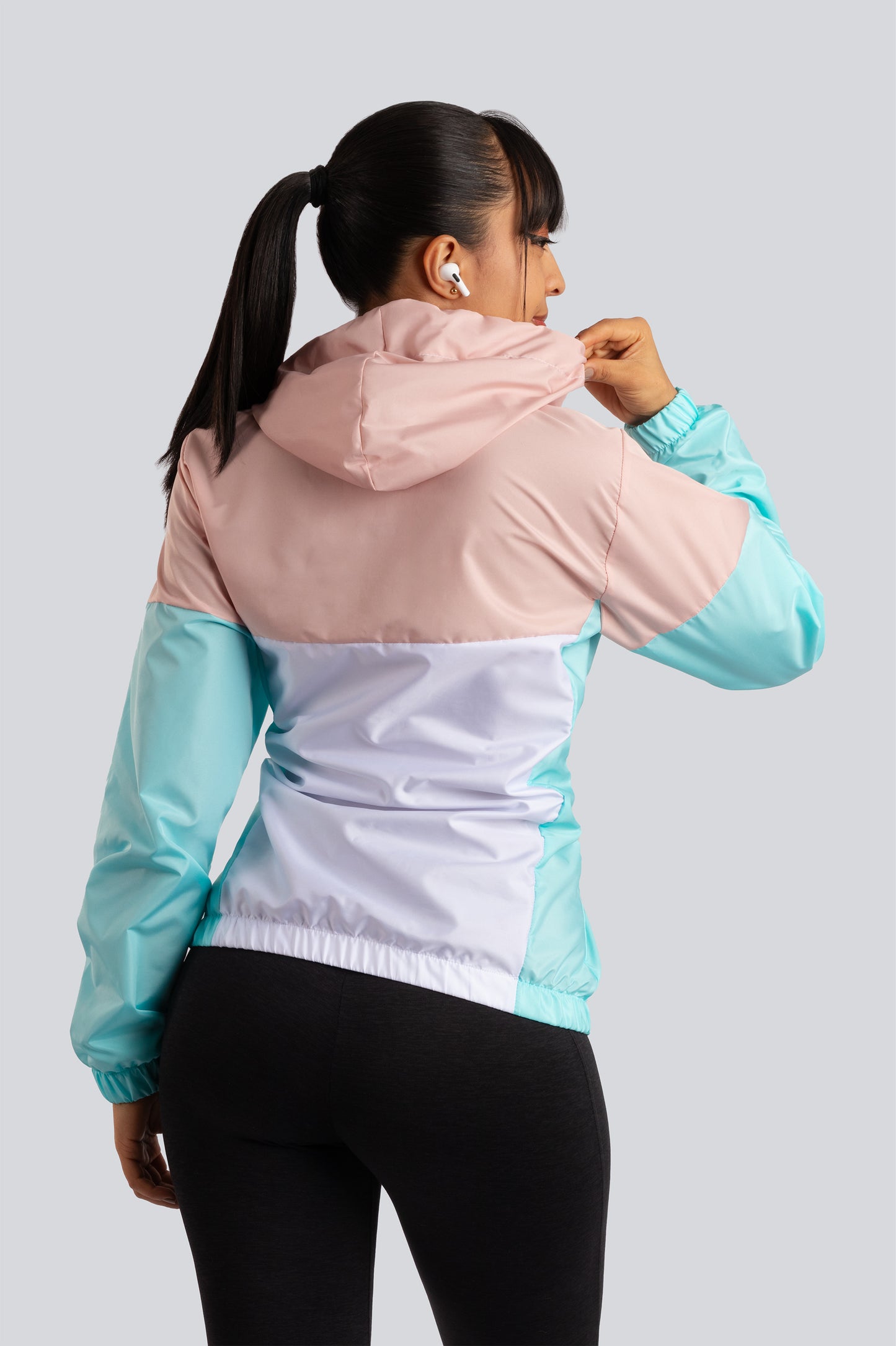 CHAQUETA ROMPEVIENTOS MUJER ROSA - VERDE
