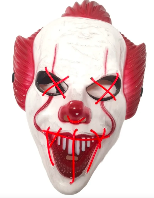 MÁSCARA DE PAYASO CON LUZ