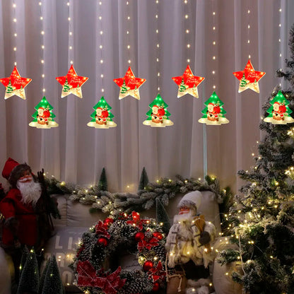 CORTINA NAVIDEÑA CON PAPÁ NOEL