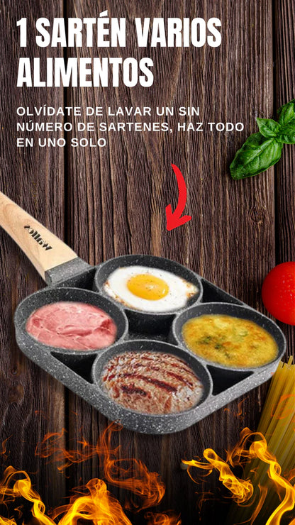 🍳🥘 SARTEN CACEROLA ANTIADHERENTE 3 y 4 COMPARTIMENTOS