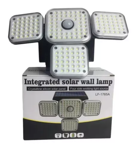 REFLECTOR LED SOLAR CON 4 CABEZAS