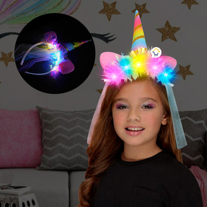 DIADEMA UNICORNIO LUZ LED HALLOWEEN