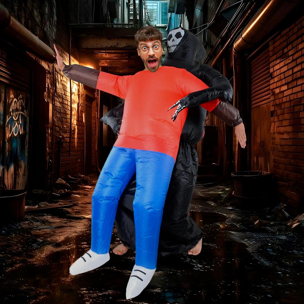 DISFRAZ INFLABLE – ¡EL MÁS ESPELUZNANTE Y DIVERTIDO!