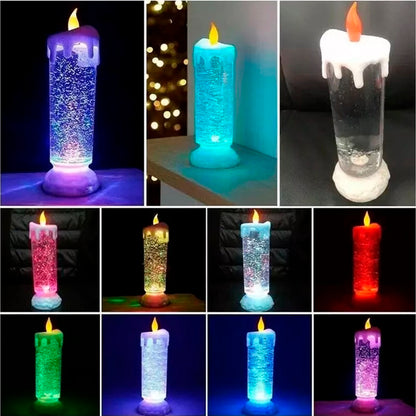 VELA MULTICOLOR LUZ LED USB Y PILAS