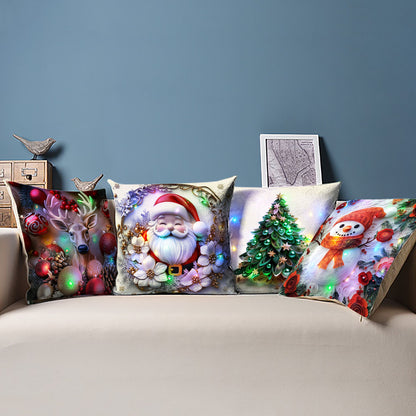 FUNDAS DE COJÍN NAVIDEÑAS CON LUCES LED