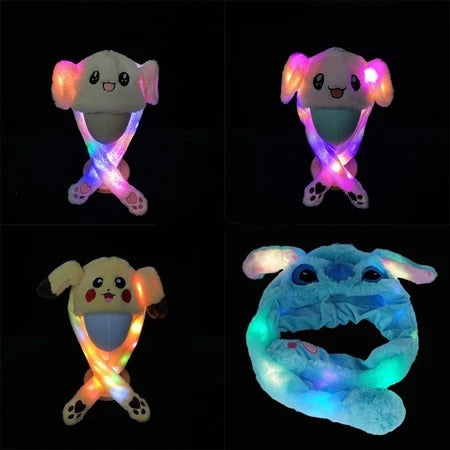 GORRO CON OREJAS MÓVILES LUCES LED NIÑOS