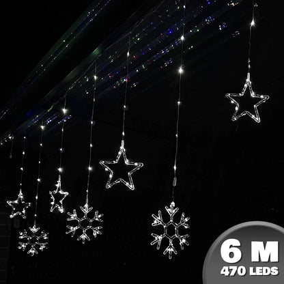 Cortina Luces Led Punta De Estrella