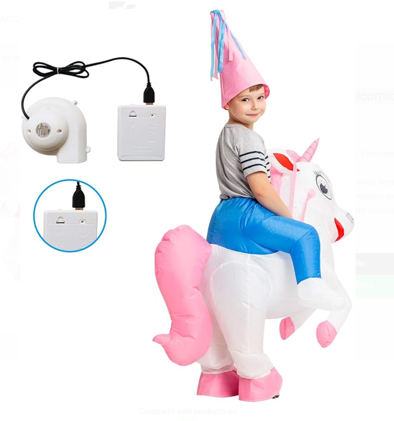 DISFRAZ INFLABLE DE UNICORNIO