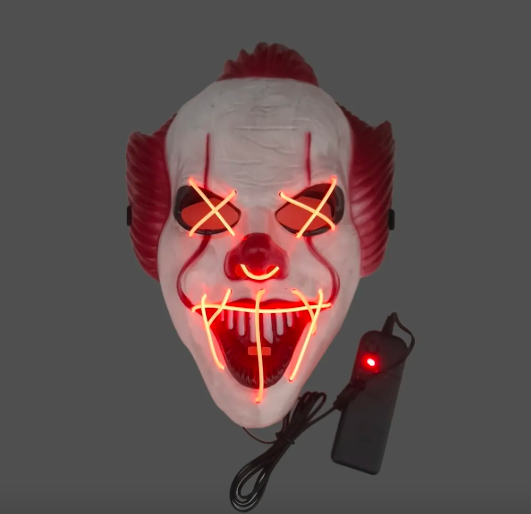 MÁSCARA DE PAYASO CON LUZ