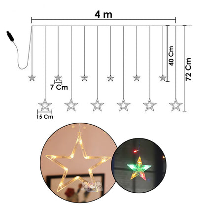 Cortina Luces Led Punta De Estrella