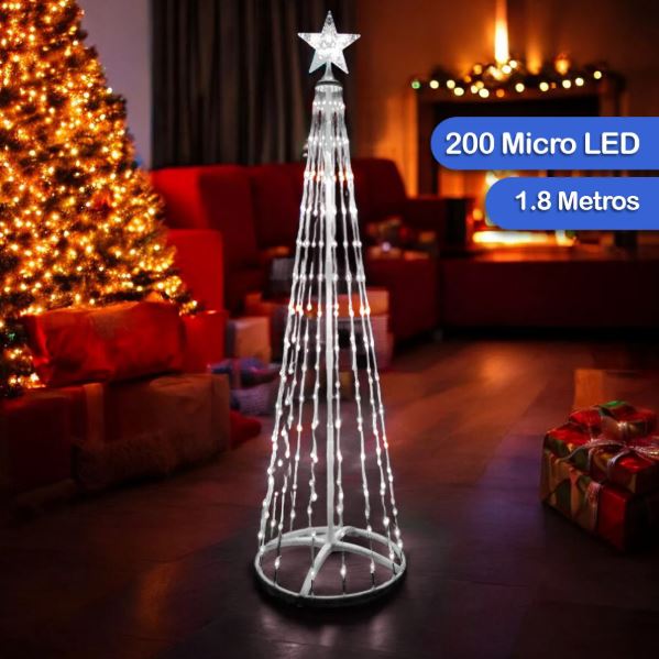 ÁRBOL DE NAVIDAD 1.80 M CON LUCES LED – PLEGABLE Y ELEGANTE