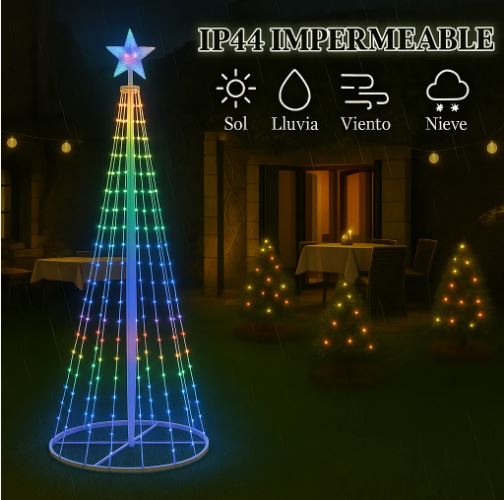 ÁRBOL DE NAVIDAD 1.80 M CON LUCES LED – PLEGABLE Y ELEGANTE