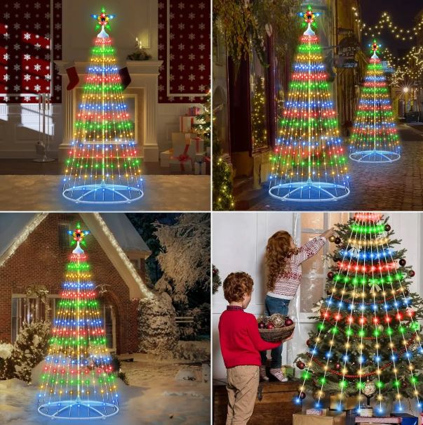 ÁRBOL DE NAVIDAD 1.80 M CON LUCES LED – PLEGABLE Y ELEGANTE