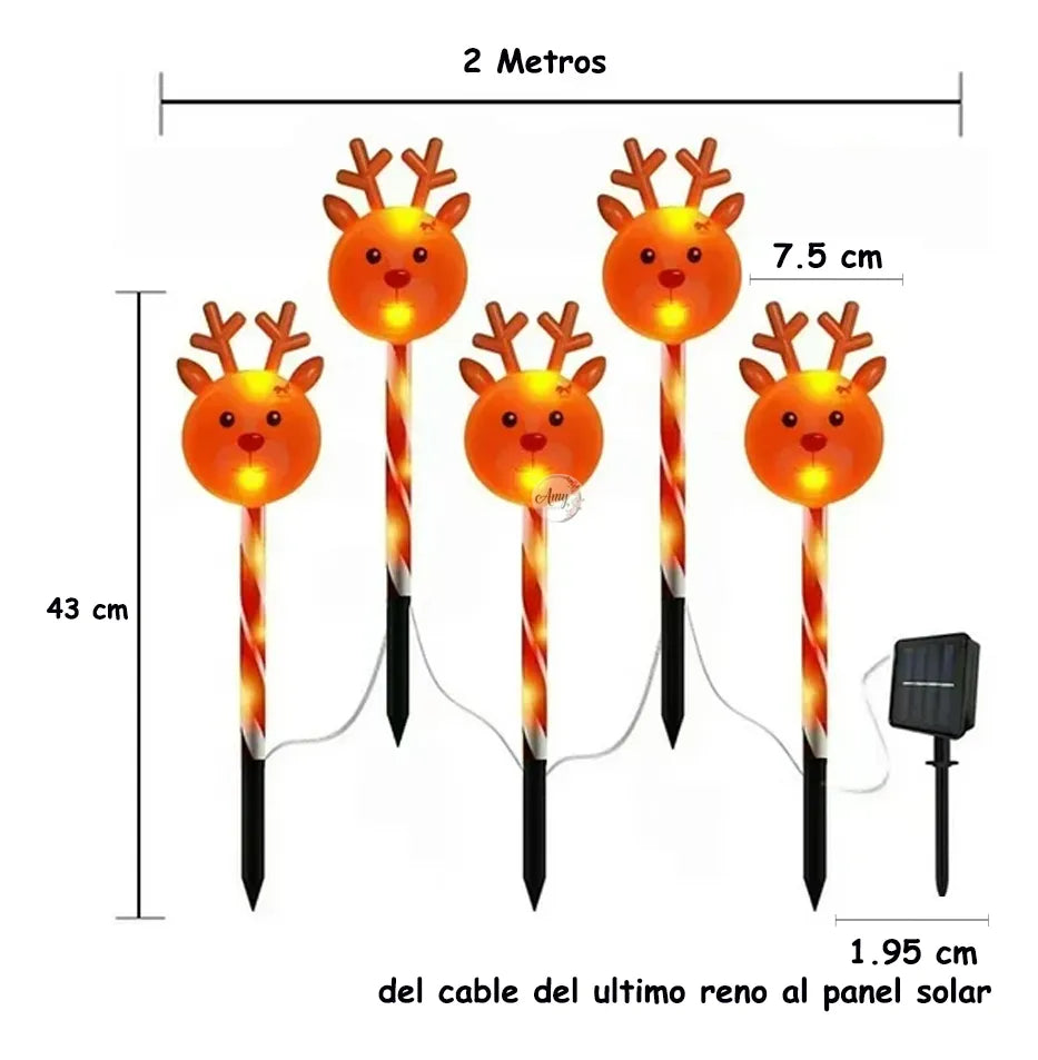 LUCES LED NAVIDAD SOLARES X 5