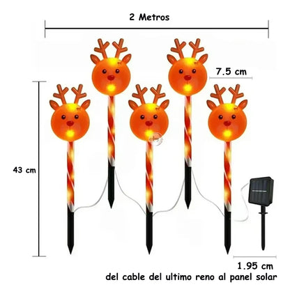 LUCES LED NAVIDAD SOLARES X 5