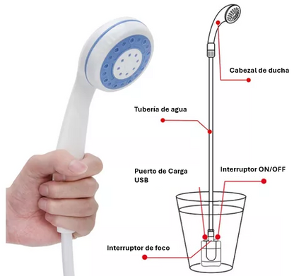 REGADERA-DUCHA PORTÁTIL RECARGABLE