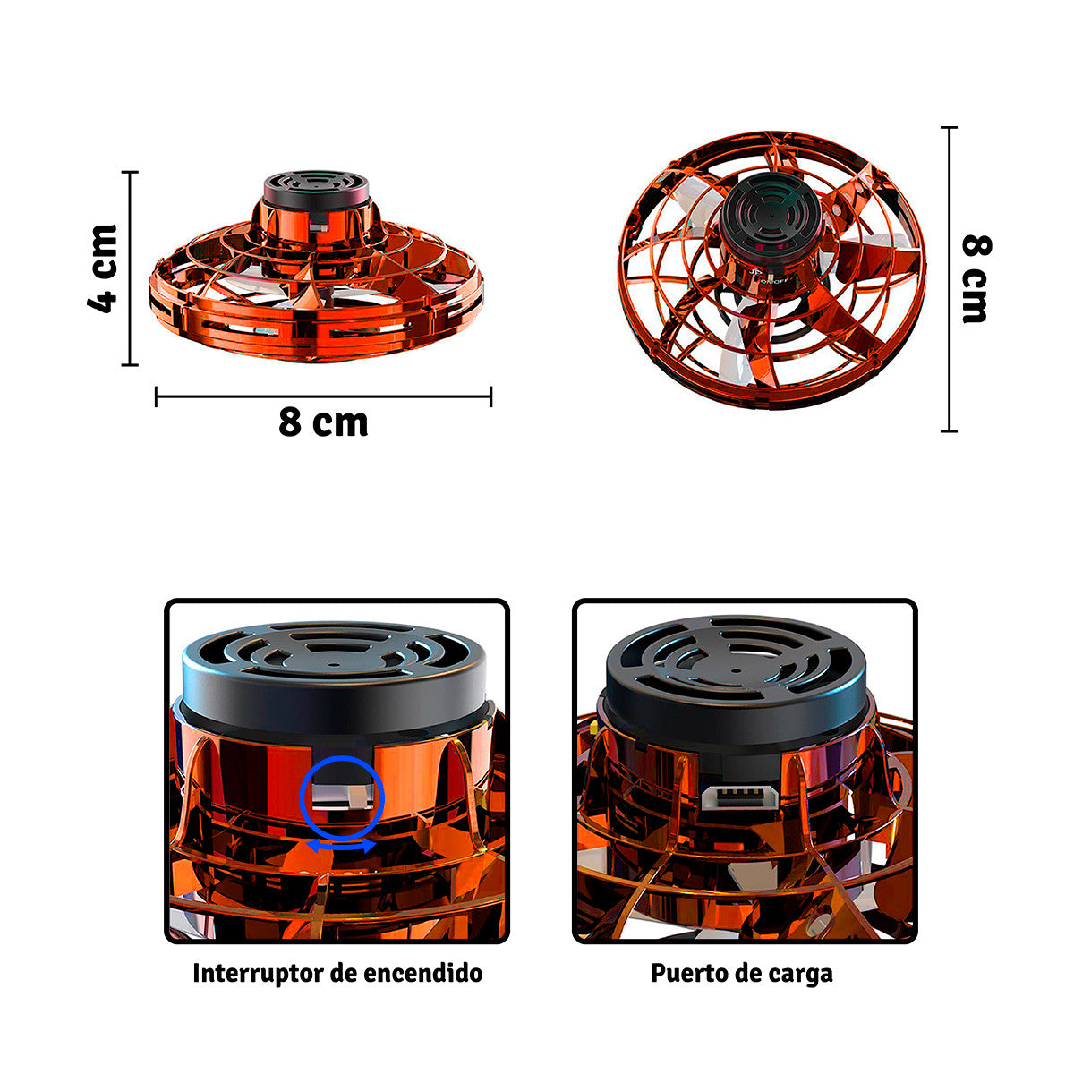 🛸 OVNI VOLADOR  RECARGABLE SPINER