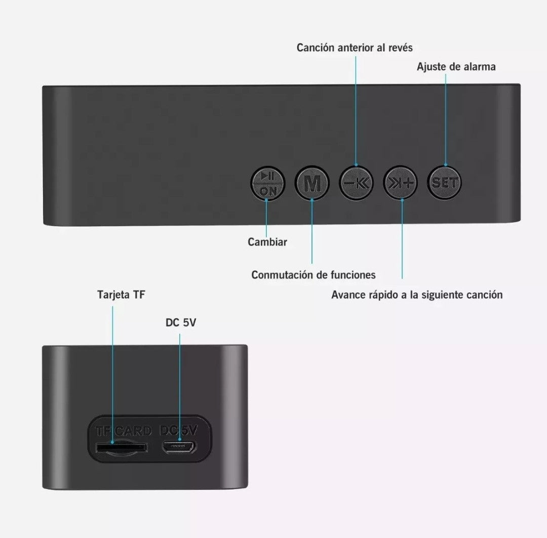 RELOJ DESPERTADOR  DIGITAL BLUETOOTH