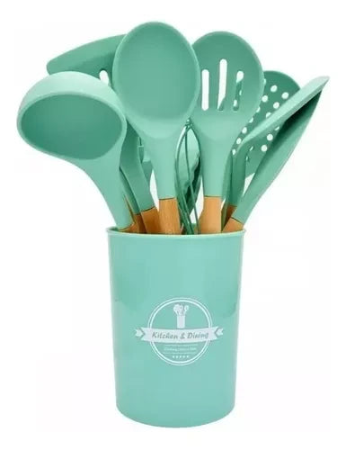 SET DE 12 UTENSILIOS DE COCINA SILICONA